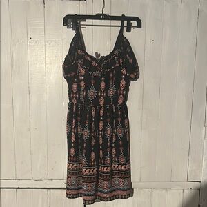 Black Sleeveless Spaghetti Strap Midi Sundress